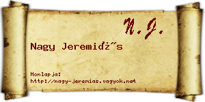 Nagy Jeremiás névjegykártya